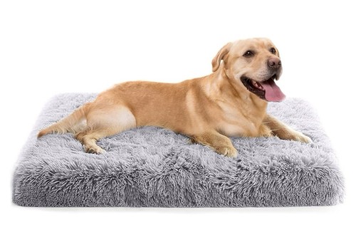 Washable plush dog bed - plush, mat