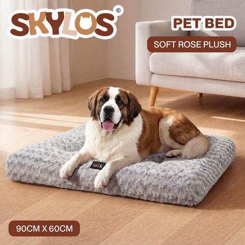Skylos plush dog bed soft - bed, rose
